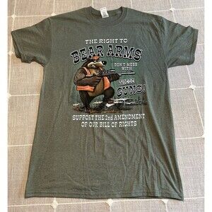 Support Your Right To Arm Bears T-Shirt Second Amendment Size Medium New